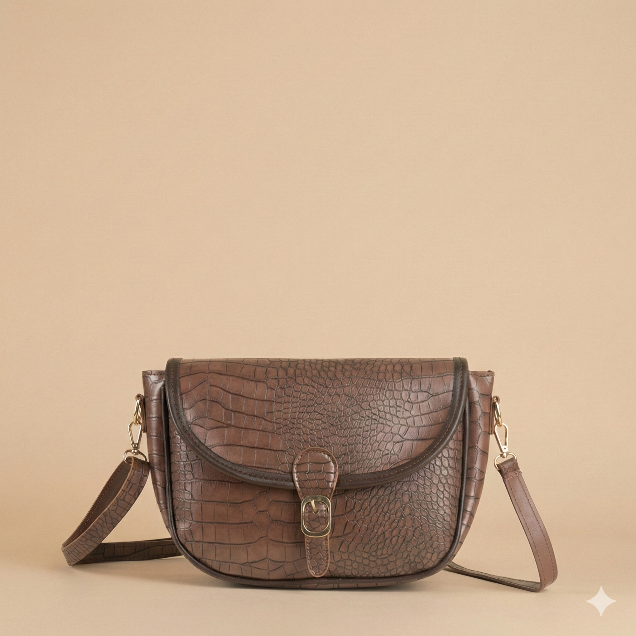 The Rustic Buckle Saddle brown