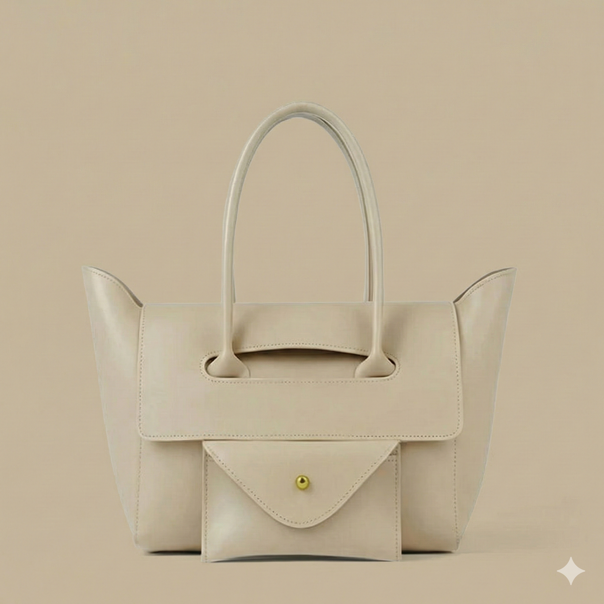 The Sculpted Wing Tote beige